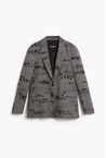 SCRIPT JACKET - blk white